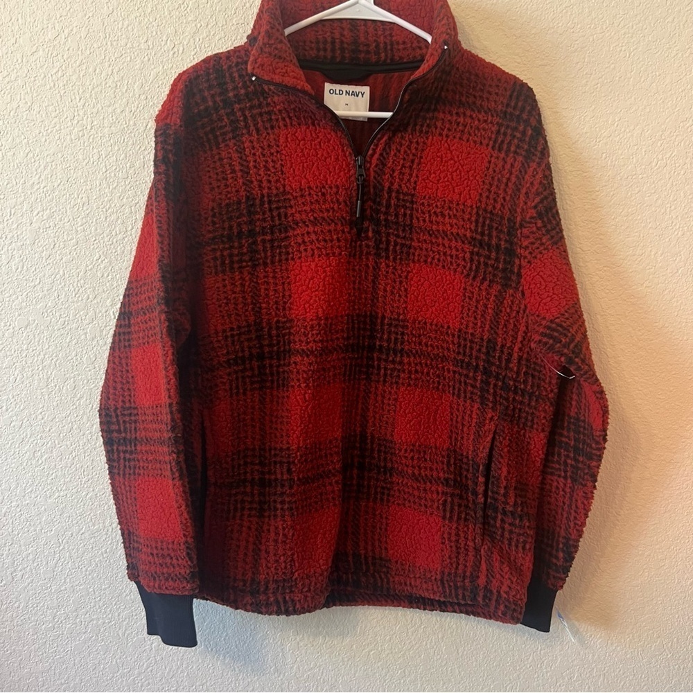 Men's Old Navy Cozy Patterned Sherpa
Quarter Zip Sweatshirt MEDIUM.. - Picture 5 of 9